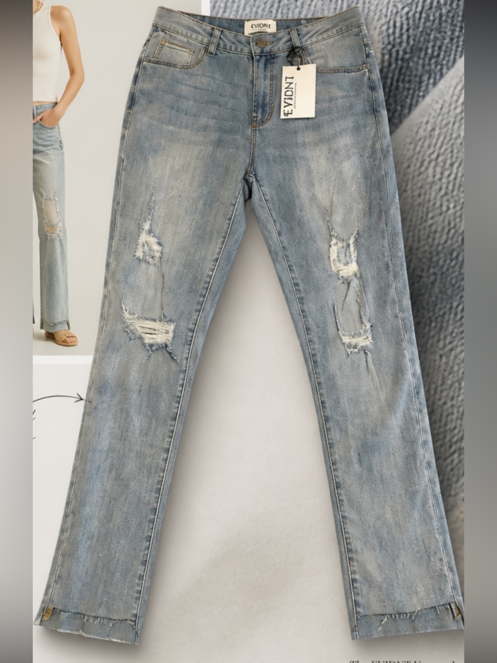 Anthropologie jeans | Evidnt Verona relaxed straight leg jeans raw hem NWT 2